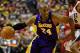 Apr 10, 2013; Portland, OR, USA; Los Angeles Lakers shooting guard Kobe Bryant (24) drives past Portland Trail Blazers shooting guard Will Barton (5) at the Rose Garden. Mandatory Credit: Craig Mitchelldyer-USA TODAY Sports