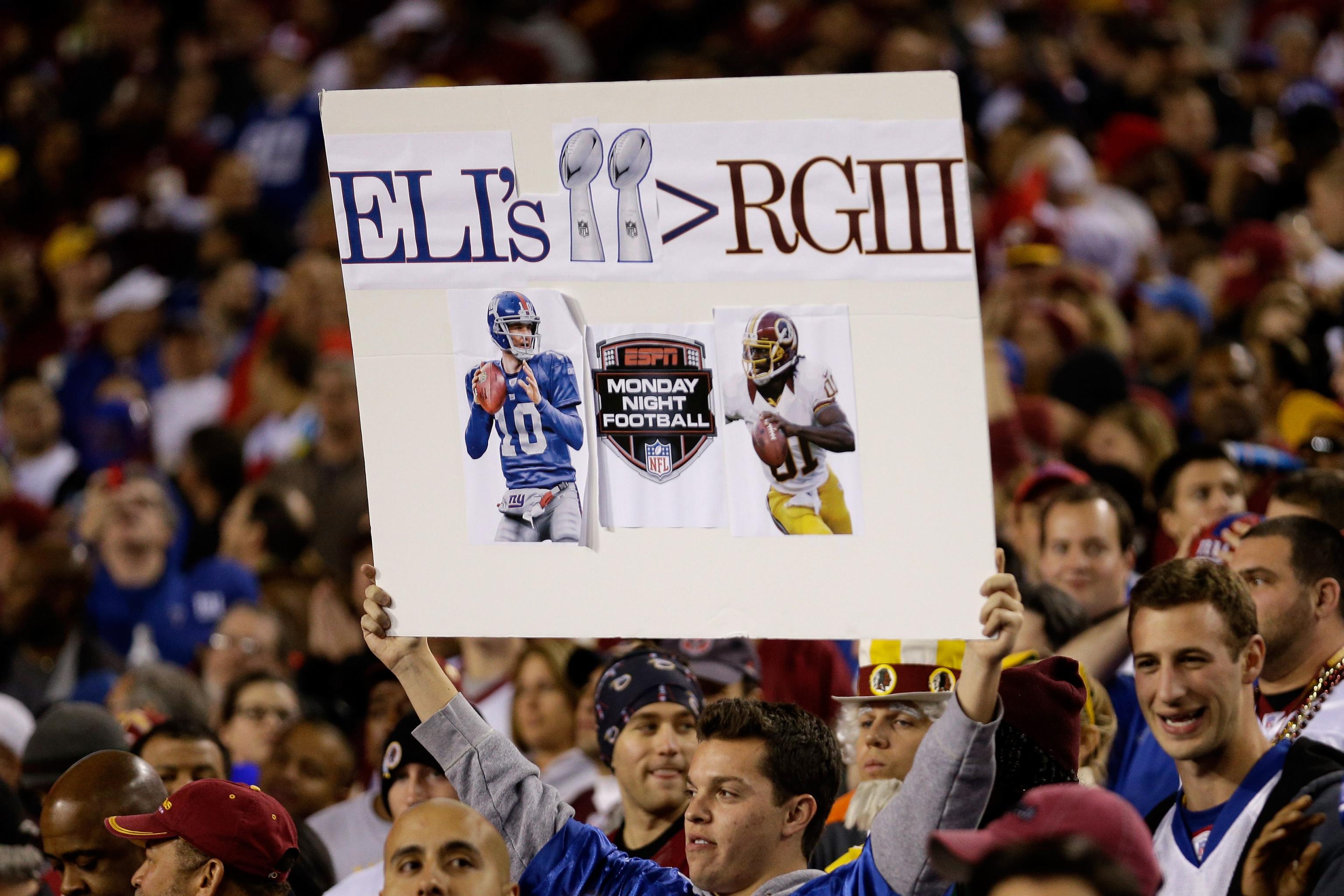 Washington Redskins vs. New York Giants. Fans support on NFL Game