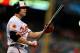 BALTIMORE, MD - JULY 9: Chris Davis #19 of the Baltimore Orioles reacts after taking a strike in the fifth inning against the Texas Rangers at Oriole Park at Camden Yards on July 9, 2013 in Baltimore, Maryland. The Texas Rangers won, 8-4. (Photo by Patrick Smith/Getty Images)