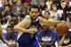 Jul 13, 2013; Las Vegas, NV, USA; Golden State Warriors guard Cameron Jones dribbles the ball during the first quarter of Summer League play against the Washington Wizards at the Cox Pavillion. Mandatory Credit: Stephen R. Sylvanie-USA TODAY Sports