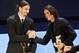 MILAN, ITALY - JANUARY 23: Zlatan Ibrahimovic and Edinson Cavani attend the Gran Gala del calcio Aic 2011 awards ceremony at Teatro dal Verme on January 23, 2012 in Milan, Italy. (Photo by Vittorio Zunino Celotto/Getty Images)