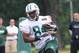 Jun 11, 2013; Florham Park, NJ, USA; New York Jets wide receiver Stephen Hill (84) runs with the ball during the New York Jets minicamp session at the Atlantic Health Jets Training Center. Mandatory Credit: Ed Mulholland-USA TODAY Sports