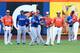 NEW YORK, NY - JULY 15: Members of the American League and National League All-Star teams play around during Gatorade All-Star Workout Day on July 15, 2013 at Citi Field in the Flushing neighborhood of the Queens borough of New York City. (Photo by Elsa/Getty Images)