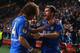AMSTERDAM, NETHERLANDS - MAY 15: Branislav Ivanovic of Chelsea celebrates scoring their second and winning goal with David Luiz and Juan Mata during the UEFA Europa League Final between SL Benfica and Chelsea FC at Amsterdam Arena on May 15, 2013 in Amsterdam, Netherlands. (Photo by Scott Heavey/Getty Images)