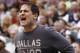 SALT LAKE CITY, UT - OCTOBER 31: Owner of Dallas Mavericks, Mark Cuban, yells at the officials during a game against the Utah Jazz during the second half of an NBA game October 31, 2012 at EnergySolution Arena in Salt Lake City, Utah. NOTE TO USER: User expressly acknowledges and agrees that, by downloading and or using this photograph, User is consenting to the terms and conditions of the Getty Images License Agreement. (Photo by George Frey/Getty Images)
