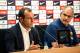 BARCELONA, SPAIN - JULY 19: FC Barcelona President Sandro Rosell (L) and Sports Director Andoni Zubizarreta face the media during a press conference at the Sant Joan Despi Sports Complex on July 19, 2013 in Barcelona, Spain. Sandro Rosell has announced today that Tito Vilanova will leave FC Barcelona due to health reasons. (Photo by David Ramos/Getty Images)