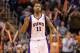 PHOENIX, AZ - DECEMBER 06: Markieff Morris #11 of the Phoenix Suns reacts after hitting a three point shot against the Dallas Mavericks during the NBA game at US Airways Center on December 6, 2012 in Phoenix, Arizona. The Mavericks defeated the Suns 97-94. NOTE TO USER: User expressly acknowledges and agrees that, by downloading and or using this photograph, User is consenting to the terms and conditions of the Getty Images License Agreement. (Photo by Christian Petersen/Getty Images)