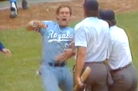 The Royals' George Brett goes 4-for-4 to raise his average to .401