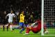 LONDON, ENGLAND - FEBRUARY 06: Ronaldinho of Brazil (L) sees his penalty saved by Joe Hart of England during the International friendly between England and Brazil at Wembley Stadium on February 6, 2013 in London, England. (Photo by Mike Hewitt/Getty Images)