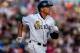 Jul 3, 2013; Charleston, SC, USA; New York Yankees third baseman Alex Rodriguez, as part of the Charleston RiverDogs, runs to first while grounding out during a rehab game against the Rome Braves at Joseph P. Riley, Jr. Park. Mandatory Credit: Jeff Blake-USA TODAY Sports