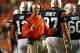BATON ROUGE, LA - OCTOBER 20: Head coach Tommy Tuberville of the Auburn Tigers tries to ask the officials a question during a stoppage in play while taking on the LSU Tigers at Tiger Stadium on October 20, 2007 in Baton Rouge, Louisiana. (Photo by Doug Benc/Getty Images)