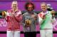 Maria Sharapova and Victoria Azarenka flank current No. 1 Serena Williams at the 2012 Olympics.