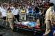 Matija Nastasic is stretchered off during Manchester City’s 1-0 win over Sunderland in Hong Kong.