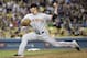Jun 26, 2013; Los Angeles, CA, USA; San Francisco Giants relief pitcher Javier Lopez (49) throws against the Los Angeles Dodgers during the game at Dodger Stadium. Mandatory Credit: Richard Mackson-USA TODAY Sports
