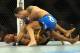 Jul 6, 2013; Las Vegas, NV, USA; Chris Weidman, blue shorts, defeated Anderson Silva (yellow shorts) in their Middleweight Chamionship Bout in the second round with a TKO at the MGM Grand Garden Arena. Mandatory Credit: Jayne Kamin-Oncea-USA TODAY Sports