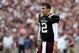 Apr 13, 2013; College Station, TX, USA; Texas A&M Aggies quarterback Johnny Manziel (2) during the 2013 Maroon and White Texas A&M spring game at Kyle Field in College Station, TX. Mandatory Credit: Soobum Im-USA TODAY Sports