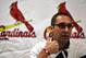 Cardinals GM John Mozeliak addresses the media during Spring Training workouts in February 2013.