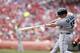 CINCINNATI, OH - JULY 6: Kyle Seager #15 of the Seattle Mariners hits a two-run home run in the first inning against the Cincinnati Reds during the interleague game at Great American Ball Park on July 6, 2013 in Cincinnati, Ohio. (Photo by Joe Robbins/Getty Images)