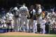 Aug 1, 2013; Cleveland, OH, USA; Chicago White Sox pitching coach Don Cooper (99) talks with the infield during the fifth inning against the Cleveland Indians at Progressive Field. Mandatory Credit: Ken Blaze-USA TODAY Sports