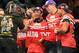 Aug 3, 2013; Rio De Janeiro, Brazil; Jose Aldo (red gloves) celebrates his victory over Chan Sung Jung during UFC 163 at HSBC Arena. Mandatory Credit: Jason Silva-USA TODAY Sports