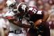 STARKVILLE, MS - SEPTEMBER 08: Tight end Marcus Green #32 of the Mississippi State Bulldogs catches a pass over defensive back Jermaine Whitehead #9 of the Auburn Tigers for a touchdown in the second quarter of a NCAA college football game on September 8, 2012 at Davis Wade Stadium in Starkville, Mississippi. (Photo by Butch Dill/Getty Images)