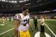 Jan 9, 2012; New Orleans, LA, USA; LSU Tigers guard Josh Williford (74) walks off the field after the 2012 BCS National Championship game against the Alabama Crimson Tide at the Mercedes-Benz Superdome. Alabama won 21-0. Mandatory Credit: Derick E. Hingle-USA TODAY Sports