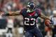 HOUSTON, TX - JANUARY 05: Arian Foster #23 of the Houston Texans runs the ball against the Cincinnati Bengals during the AFC Wild Card Playoff Game at Reliant Stadium on January 5, 2013 in Houston, Texas. (Photo by Ronald Martinez/Getty Images)