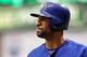 Jun 26, 2013; St. Petersburg, FL, USA; Toronto Blue Jays right fielder Jose Bautista (19) against the Tampa Bay Rays at Tropicana Field. Mandatory Credit: Kim Klement-USA TODAY Sports