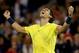 MONTREAL, QC - AUGUST 10: Rafael Nadal of Spain celebrates his win over Novak Djokovic of Serbia during the semifinals of the Rogers Cup at Uniprix Stadium on August 10, 2013 in Montreal, Quebec, Canada. (Photo by Matthew Stockman/Getty Images)