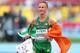MOSCOW, RUSSIA - AUGUST 14: Robert Heffernan of Ireland celebrates winning gold in the Men's 50km Race Walk final during Day Five of the 14th IAAF World Athletics Championships Moscow 2013 at Luzhniki Stadium on August 14, 2013 in Moscow, Russia. (Photo by Paul Gilham/Getty Images)