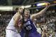 Mar 13, 2013; Sacramento, CA, USA; Chicago Bulls center Joakim Noah (13) and Sacramento Kings center Cole Aldrich (45) fight for position under the basket during the second quarter at Power Balance Pavilion. The Sacramento Kings defeated the Chicago Bulls 121-79. Mandatory Credit: Ed Szczepanski-USA TODAY Sports
