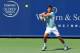 Aug 14, 2013; Cincinnati, OH, USA; Novak Djokovic (SCG) plays in a match against Juan Monaco (ARG) (not pictured) at the Western & Southern Open at the Lindner Family Tennis Center. Mandatory Credit: Pat Lovell-USA TODAY Sports