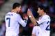 MALLORCA, SPAIN - OCTOBER 28: Cristiano Ronaldo of Real Madrid CF (L) celebrates with his teammate Angel Di Maria of Real Madrid CF after scoring his team's second goal during the La Liga match between RCD Mallorca and Real Madrid CF at Iberostar Stadium on October 28, 2012 in Mallorca, Spain. Real Madrid CF won 0-5. (Photo by David Ramos/Getty Images)