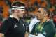 JOHANNESBURG, SOUTH AFRICA - OCTOBER 06: Richie McCaw (L) of the All Blacks talks to Bryan Habana after the Rugby Championship match between South Africa Springboks and the New Zealand All Blacks at FNB Stadium on October 6, 2012 in Johannesburg, South Africa. (Photo by David Rogers/Getty Images)