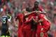 LIVERPOOL, ENGLAND - AUGUST 17: Daniel Sturridge of Liverpool is congratulated by Iago Aspas,Lucas,Philuppe Coutinho and Kolo Toure after scoring the first goal during the Barclays Premier League match between Liverpool and Stoke City at Anfield on August 17, 2013 in Liverpool, England. (Photo by Clive Brunskill/Getty Images)