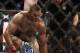 Aug 17, 2013; Boston, MA, USA; Travis Browne (rear) celebrates his win over Alistair Overeem during a UFC heavyweight match at the TD Garden. Brown won by knockout in one round. Mandatory Credit: Winslow Townson-USA TODAY Sports