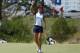 PARKER, CO - AUGUST 17: Michelle Wie of the USA Solhiem Cup Team celebrates on the 17th green made a putt to win her match during the Saturday Foursomes Matches at the 2013 Solhiem Cup at the Colorado Golf Club on August 17, 2013 in Parker, Colorado. (Photo by Andy Lyons/Getty Images)