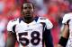 KANSAS CITY, MO - NOVEMBER 25: Outside linebacker Von Miller #58 of the Denver Broncos walks off the field after the game against the Kansas City Chiefs at Arrowhead Stadium on November 25, 2012 in Kansas City, Missouri. (Photo by Jamie Squire/Getty Images)
