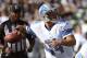 OAKLAND, CA - AUGUST 25: Shaun Hill #14 of the Detroit Lions drops back to pass against the Oakland Raiders during the second quarter of an NFL pre-season football game at O.co Coliseum on August 25, 2012 in Oakland, California. (Photo by Thearon W. Henderson/Getty Images)