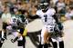 PHILADELPHIA, PA - AUGUST 15: Michael Vick #7 of the Philadelphia Eagles calls out the play as Todd Herremans #79 is set in the second quarter against the Carolina Panthers on August 15, 2013 at Lincoln Financial Field in Philadelphia, Pennslyvania. (Photo by Elsa/Getty Images)
