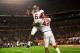MIAMI GARDENS, FL - JANUARY 07: Ha'Sean Clinton-Dix #6 of the Alabama Crimson Tide celebrates with Adrian Hubbard #42 after an interception in the third quarter against the Notre Dame Fighting Irish during the 2013 Discover BCS National Championship game at Sun Life Stadium on January 7, 2013 in Miami Gardens, Florida. (Photo by Mike Ehrmann/Getty Images)