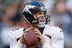 SEATTLE, WA - AUGUST 17: Quarterback Peyton Manning #18 of the Denver Broncos looks downfield to pass against the Seattle Seahawks at CenturyLink Field on August 17, 2013 in Seattle, Washington. (Photo by Otto Greule Jr/Getty Images)