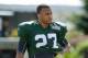 Jul 31, 2013; Cortland, NY, USA; New York Jets cornerback Dee Milliner (27) walks out to the practice field prior to training camp at SUNY Cortland. Mandatory Credit: Rich Barnes-USA TODAY Sports