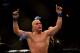 Jul. 7, 2012; Las Vegas, NV, USA; UFC fighter Tito Ortiz celebrates following his fight against Forrest Griffin during a light heavyweight bout in UFC 148 at the MGM Grand Garden Arena. Ortiz retired following his loss. Mandatory Credit: Mark J. Rebilas-USA TODAY Sports