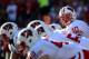 PASADENA, CA - JANUARY 01: Quarterback Curt Phillips #10 of the Wisconsin Badgers looks down the line in the first quarter against the Stanford Cardinal in the 99th Rose Bowl Game Presented by Vizio on January 1, 2013 at the Rose Bowl in Pasadena, California. (Photo by Harry How/Getty Images)