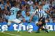 MANCHESTER, ENGLAND - AUGUST 19: Hatem Ben Arfa of Newcastle United attempts to shoot past Joleon Lescott and Fernandinho of Manchester City during the Barclays Premier League match between Manchester City and Newcastle United at the Etihad Stadium on August 19, 2013 in Manchester, England. (Photo by Clive Brunskill/Getty Images)