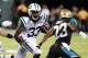 Aug 17, 2013; East Rutherford, NJ, USA; New York Jets running back Chris Ivory (33) runs against Jacksonville Jaguars cornerback Alan Ball (23) during the game at MetLife Stadium. Mandatory Credit: William Perlman/THE STAR-LEDGER via USA TODAY Sports