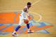 May 1, 2013; New York, NY, USA; New York Knicks small forward Carmelo Anthony (7) dribbles against the Boston Celtics during the first half in game five of the first round of the 2013 NBA Playoffs at Madison Square Garden. Mandatory Credit: Joe Camporeale-USA TODAY Sports
