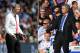 (FILE PHOTO - EDITORS NOTE: COMPOSITE OF TWO IMAGES - Image Numbers 175984906 (L) and 176743320) In this composite image a comparison has been made between David Moyes, Manager of Manchester United (L) and Jose Mourinho, Manager of Chelsea. Premiership title favorites Manchester United and Chelsea meet at Old Trafford, Manchester on August 26, 2013. *** LEFT IMAGE*** LONDON, ENGLAND - AUGUST 11: Manchester United manager David Moyes issues instructions during of the FA Community Shield match between Manchester United and Wigan Athletic at Wembley Stadium on August 11, 2013 in London, England. (Photo by Jamie McDonald/Getty Images) ***RIGHT IMAGE*** LONDON, ENGLAND - AUGUST 18: Chelsea manager Jose Mourinho gestures during the Barclays Premier League match between Chelsea and Hull City at Stamford Bridge on August 18, 2013 in London, England. (Photo by Richard Heathcote/Getty Images)