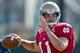 Aug 9, 2013; South Bend, IN, USA; Notre Dame Fighting Irish quarterback Tommy Rees (11) throws during practice at the LaBar Practice Complex. Mandatory Credit: Matt Cashore-USA TODAY Sports